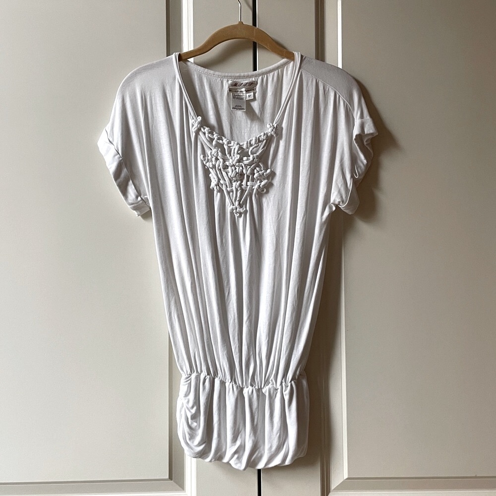 Max Studio macrame detail top